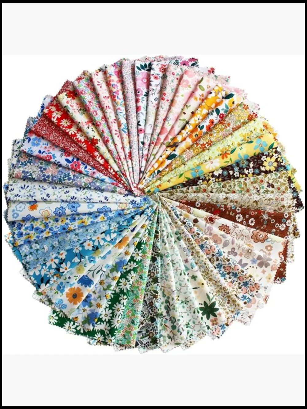 42Pcs 10x10 Quilting Cotton Fabric Squares Precut Layer Cake Floral Multi-Color